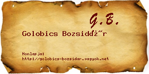 Golobics Bozsidár névjegykártya